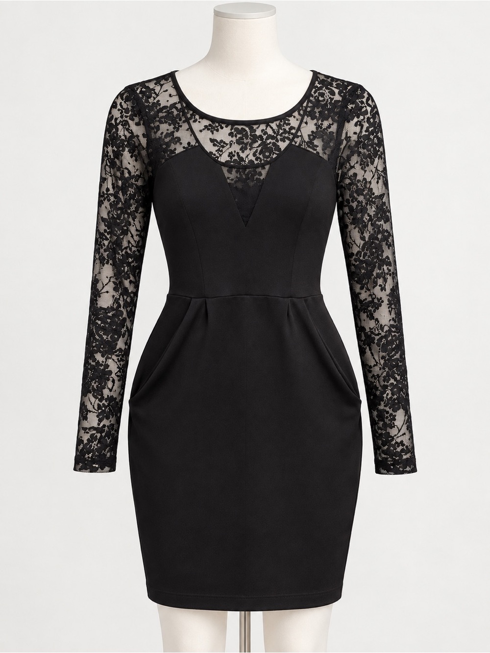 Vero Moda Floral Lace Mini Dress in Black Size XS Like New